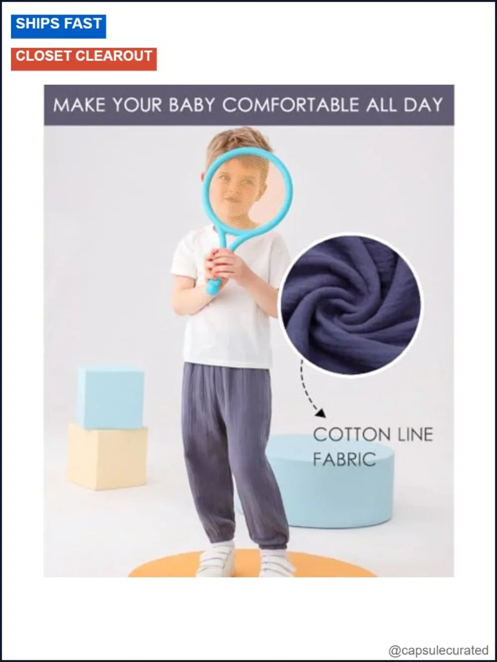 4 Pack Cotton Linen Harem Pants for Toddler Boys Girls Elastic Waist